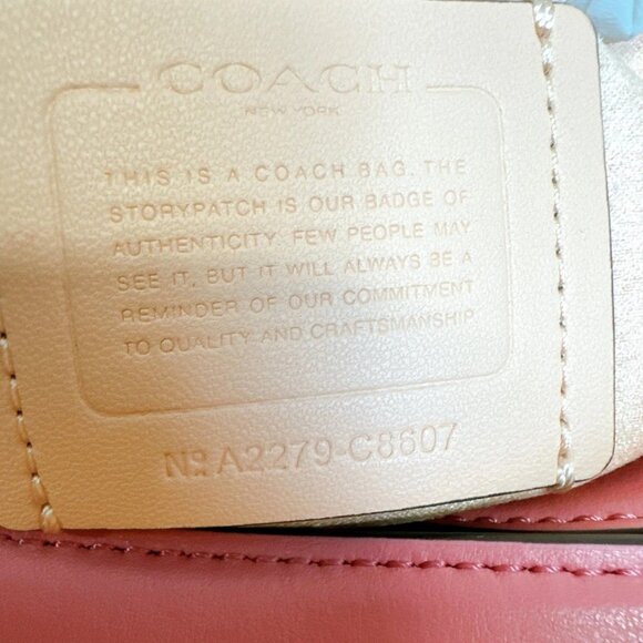 Coach C8607 Georgie Shoulder Bag In Colorblock IN Faded Blush Taffy - Picture 8 of 9
